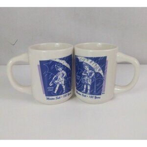 Set Of 2 Bryan China Morton Salt 150 Years 1914 & 1921 Girls Designs Coffee Cups